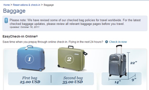 united airlines student baggage allowance